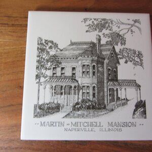 screen craft ceramic tile trivet cork back martin mitchell mansion (W3846)